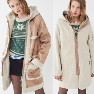 Avec Les Filles Sherpa Reversible Hooded Coat